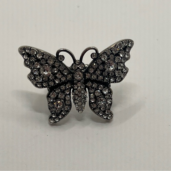 Crystal Butterfly Ring sz US 5.5